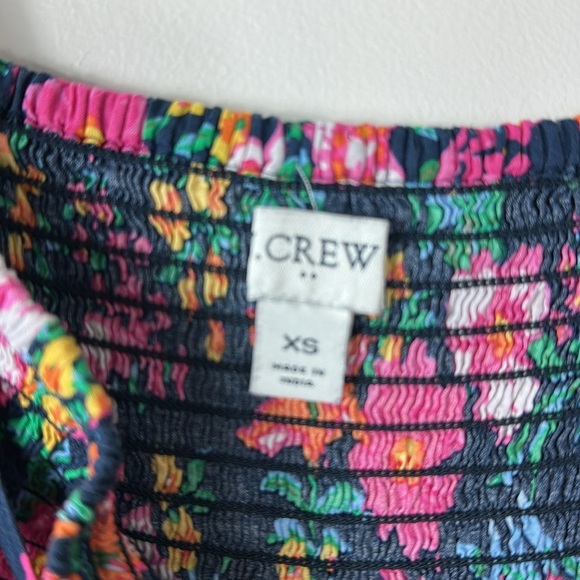 J. Crew Factory Floral Smocked Tiered Midi Dress XS - Picture 8 of 12